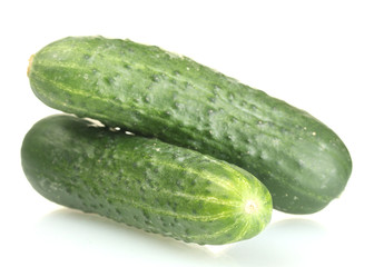 fresh cucumbers isolated on white