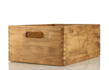 empty wooden crate isolated on white