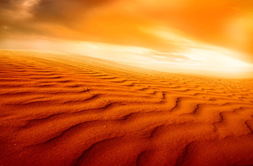 Plakat desert landscape,sunset