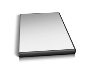 Fototapeta premium Box for DVD with a disk on white background.