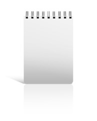 Blank book with white cover on white background