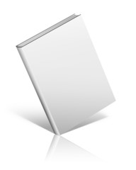 Blank book with white cover on white background