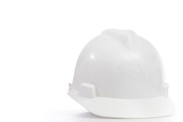 Helmet on white isolated for wear when working at site or worksh