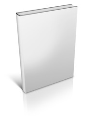 Blank book with white cover on white background