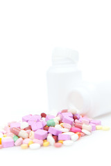 Medicines on white isolated