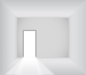 Blank room with opened door