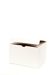 White box opening on white isolated