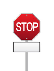 Red traffic stop sign