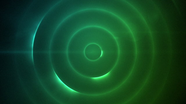 Moving circle of flashing blue and green lights