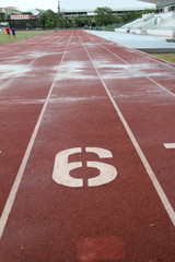 Running Track wet