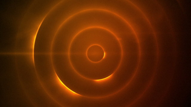 Moving circle of flashing orange lights