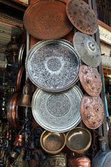 Copper Market in the Bazaar in Damascus, Syria.