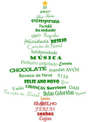 Pinheiro de Natal com palavras