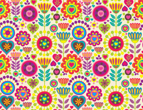 Decorative colorful funny seamless pattern © Allaya