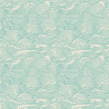 Seamless Wave Hand Drawn Pattern. Abstract Vintage Background.