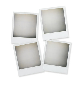 blank polaroid  pictures isolated on white with clipping path