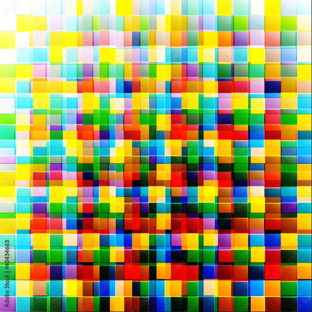 Poster Abstract colorful background from square parts with space for te