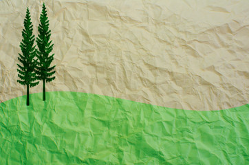 tree on recycled paper