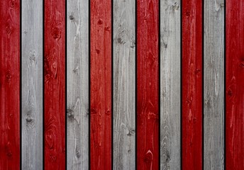 Hintergrund - Holzwand mit roten und grauen Brettern