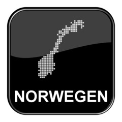 Glossy Button schwarz - Karte von Norwegen