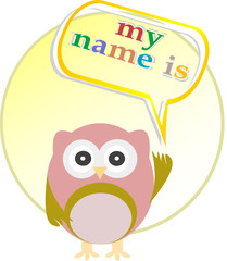Cute vector owl - my name is