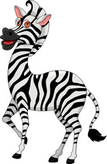 Fototapeta na wymiar Cute cartoon zebra