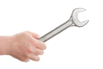 Hand with a wrench