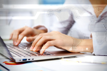Business person working on computer