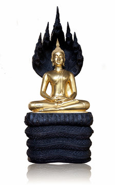 Buddha image (Nak Prok) in white background