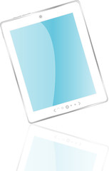 white tablet pc with reflection