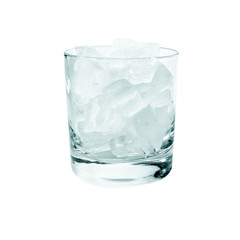 Glass with a drink and ice
