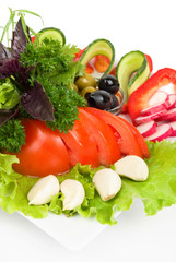 Platter of assorted fresh vegetables