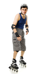 man in roller blades