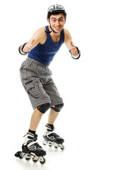 man in roller blades