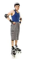 man in roller blades