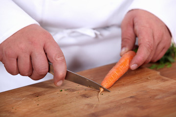 hands of chef cooking