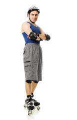 man in roller blades
