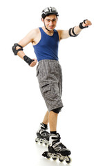 man in roller blades