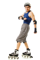 man in roller blades