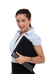 Businesswoman holding folder
