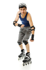man in roller blades