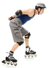 man in roller blades