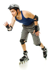 man in roller blades