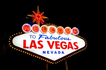 Foto op Plexiglas Las Vegas Teken een nacht © Michael Flippo