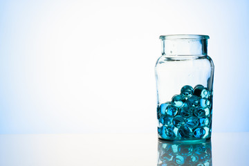 Bottles with water gel beads