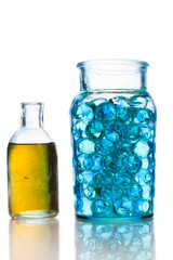 Bottles with water gel beads