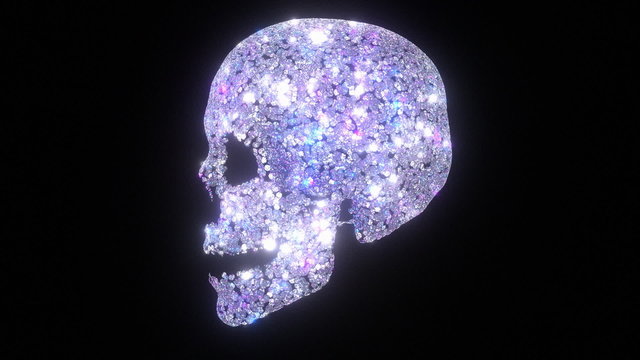 A skull made from diamonds. Loops.
