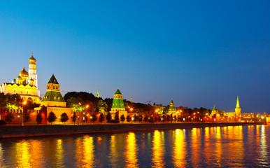Moscow Kremlin in summer night