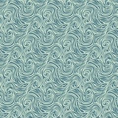 Seamless abstract hand-drawn curly pattern with waves and swirls