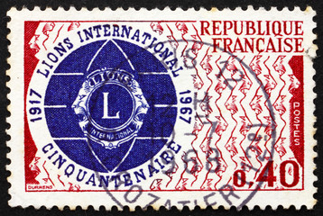 Postage stamp France 1967 Lions Emblem